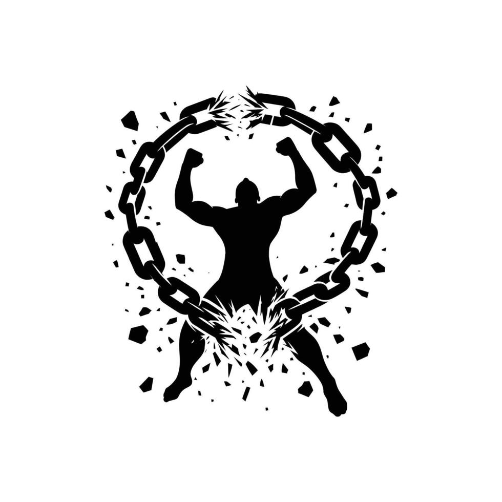 Breaking Chains A Powerful Silhouette Representing the Fight for Freedom and Human Rights on International Human Rights Day vector