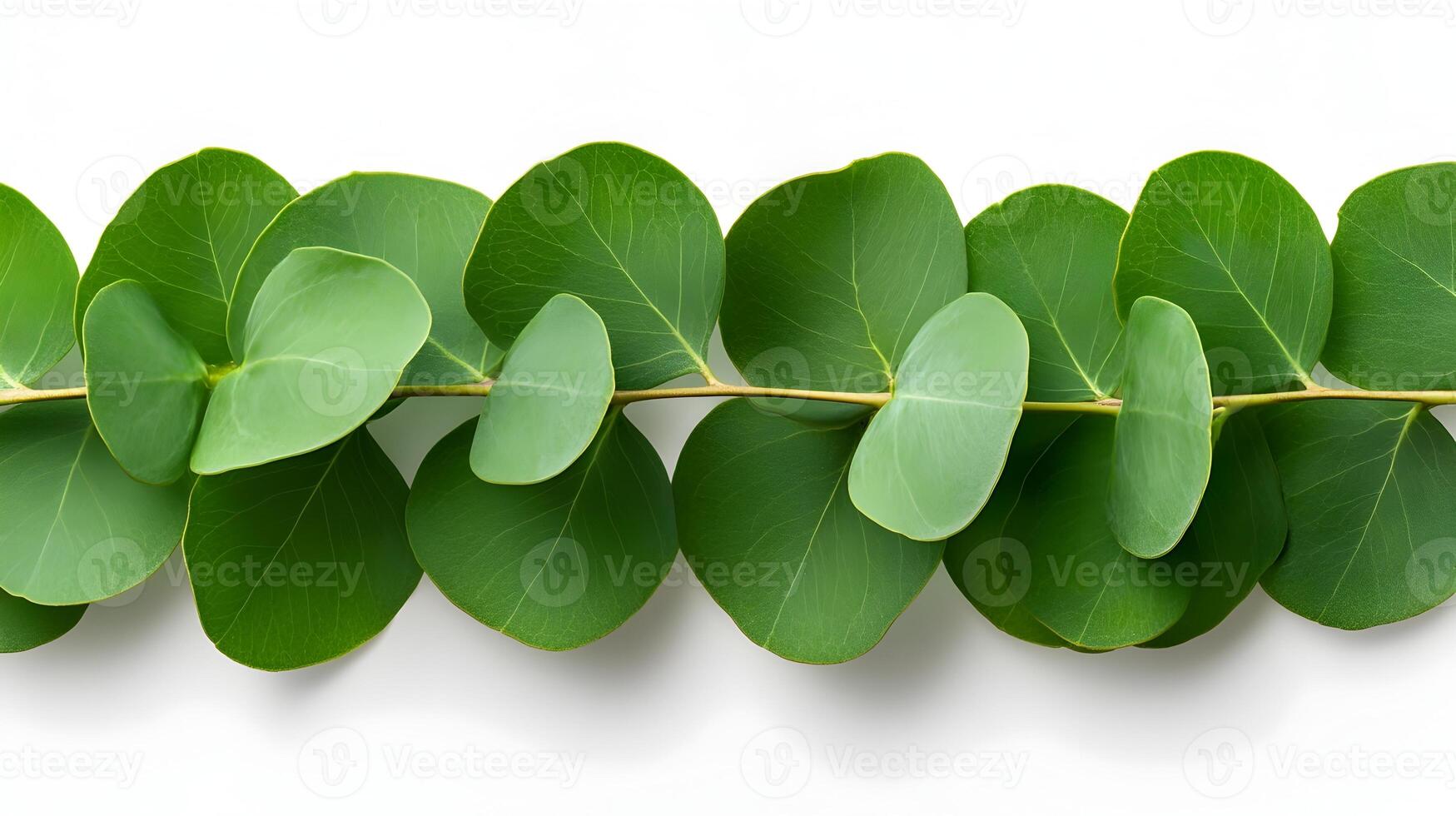 Fragrant Eucalyptus Leaves Isolated on White Background for Herbal and Wellness Products photo