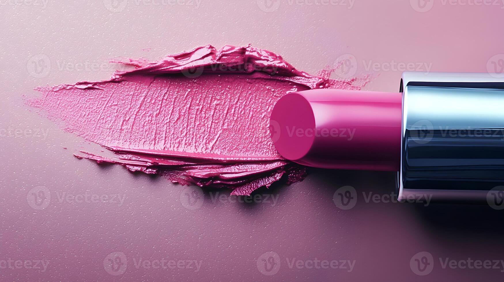 Vibrant Pink Lipstick with Open Cap Showcasing Texture and Color photo