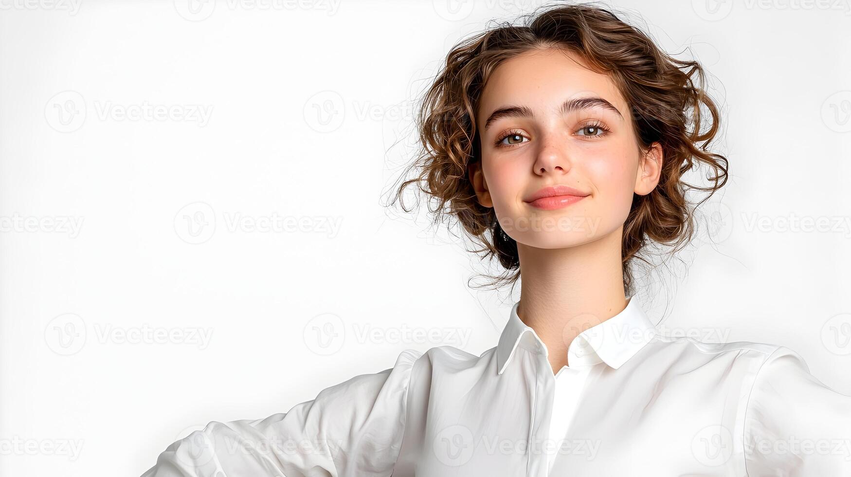 Confident and Determined Stance on a Clean White Background photo