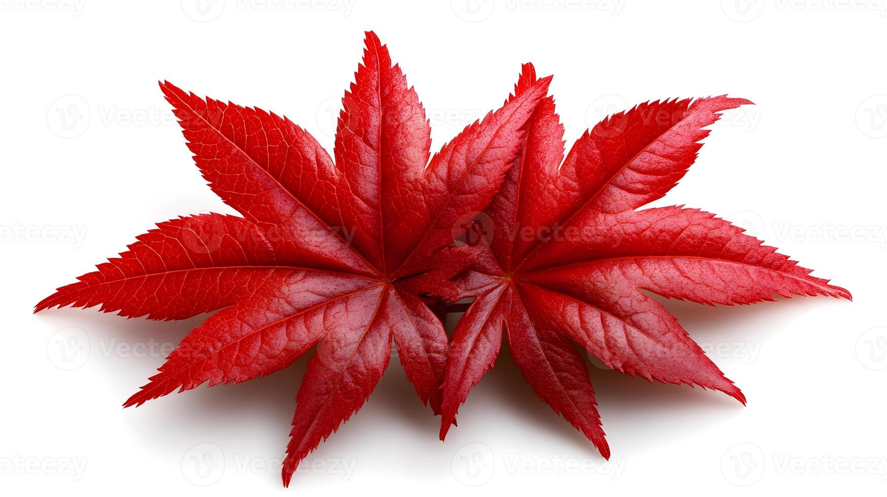 Elegant and Vibrant Japanese Maple Leaves Isolated on White Background photo