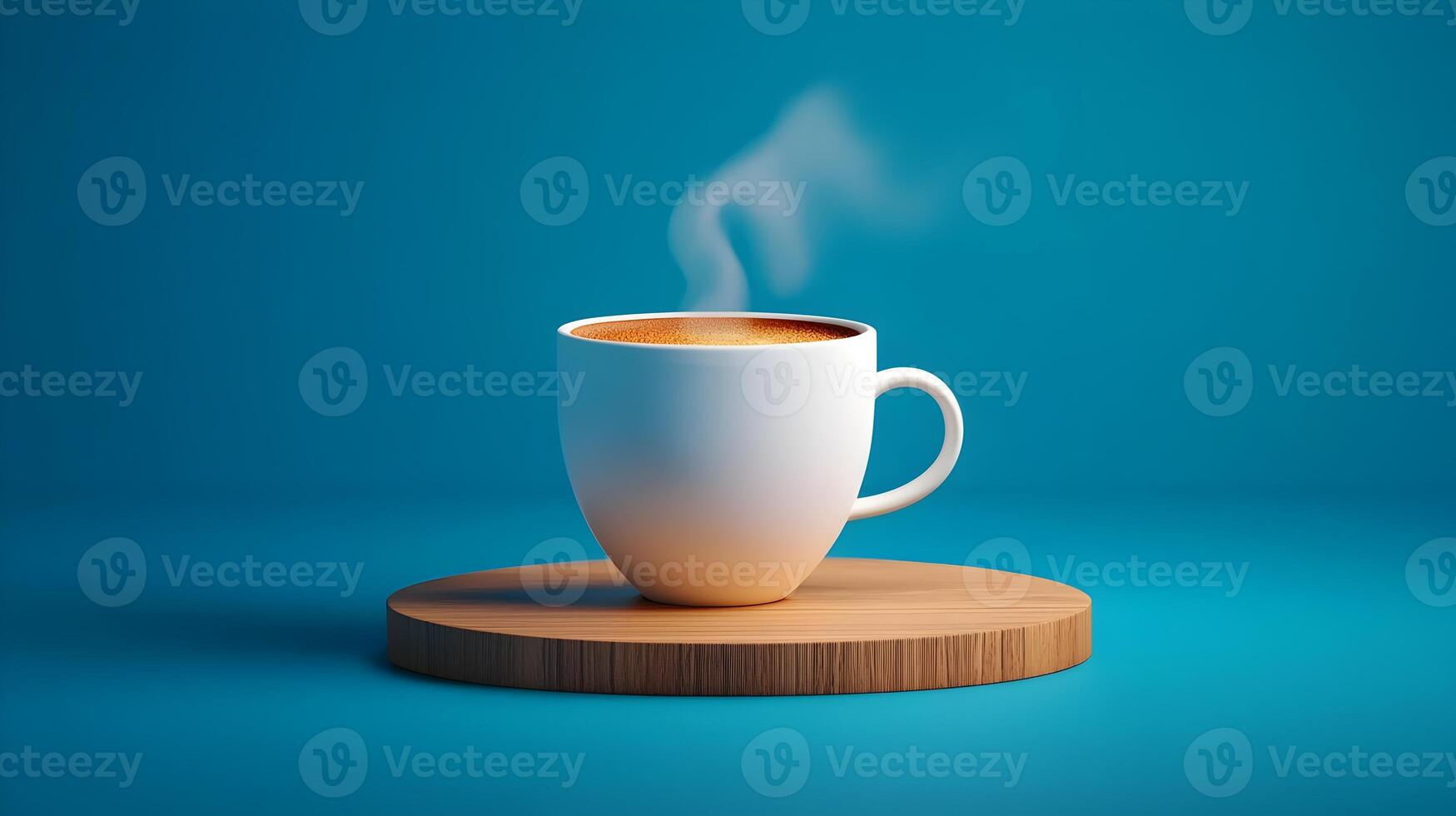 Freshly Brewed 3D Coffee Cup with Warm Steam on Neutral Background photo