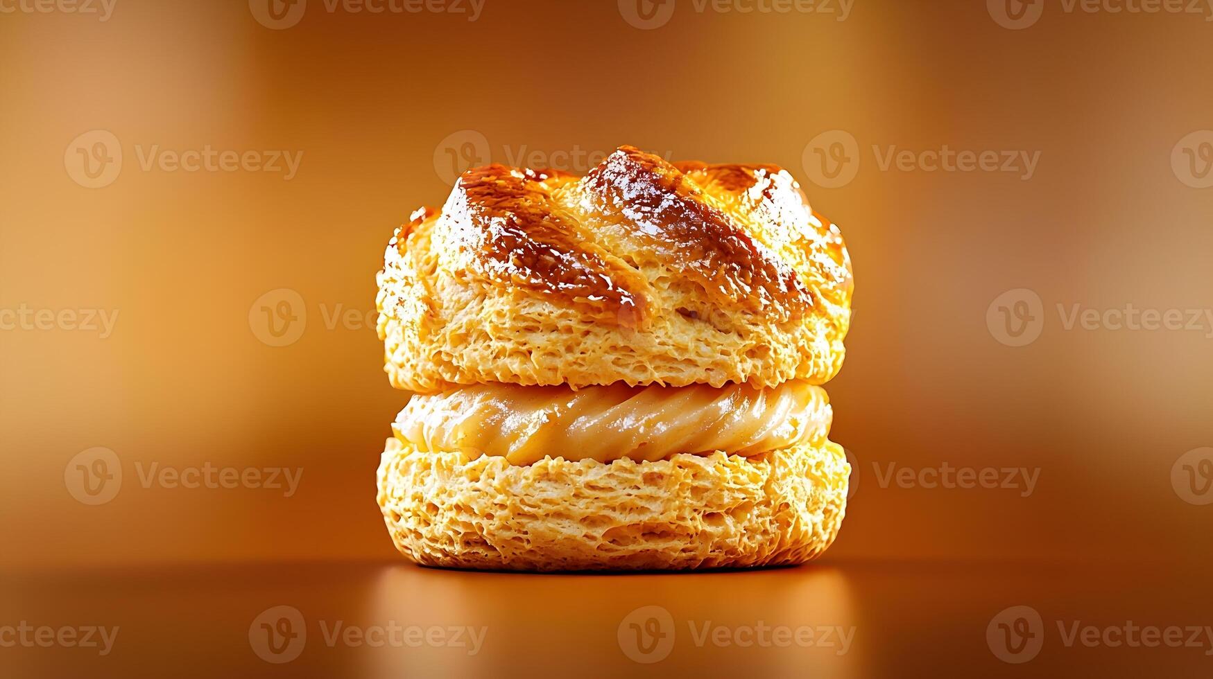 Mouthwatering 3D Scone with Golden Crust on Soft Background Showcasing Traditional Bakery Delight photo