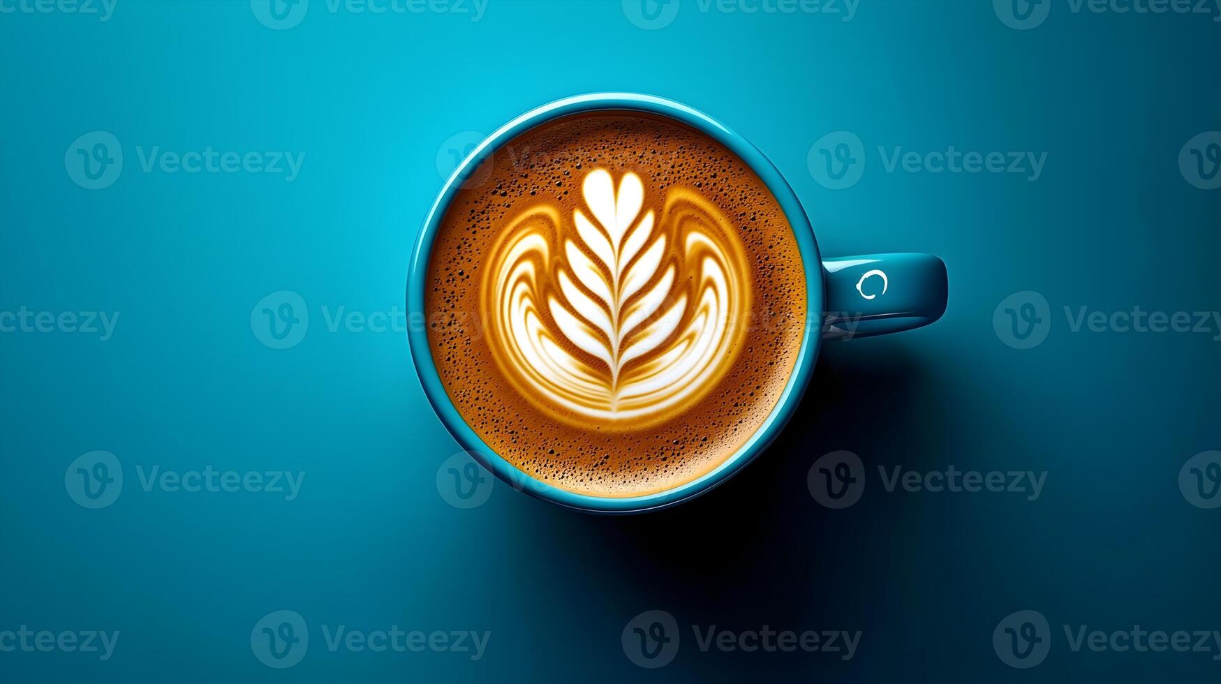 3D Coffee Cup with Leaf Shaped Latte Art Showcasing Barista s Skill and Style photo