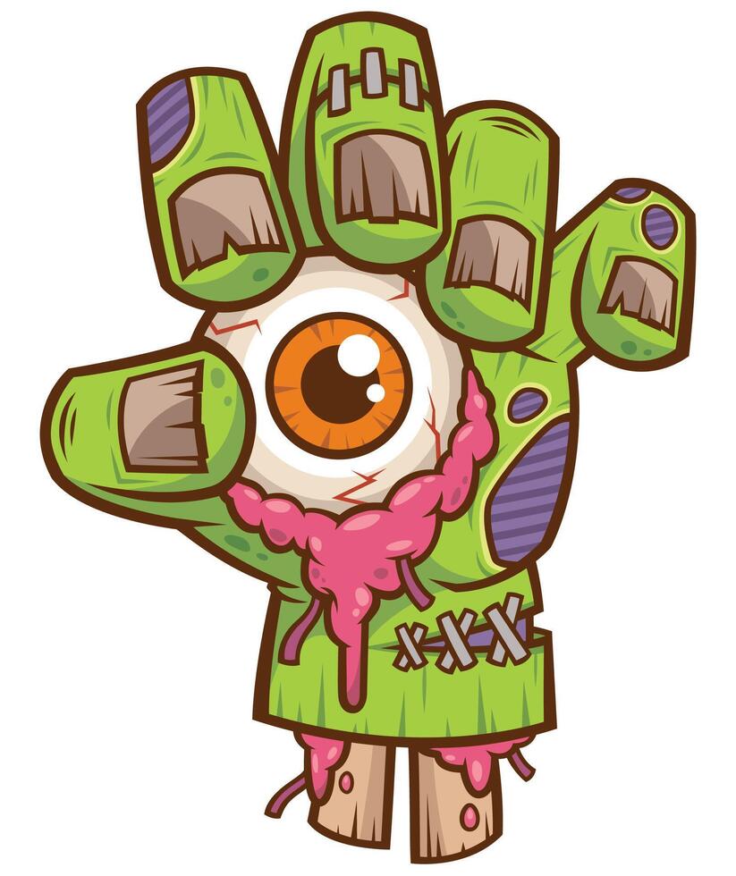 Zombie hand with eyeball vector