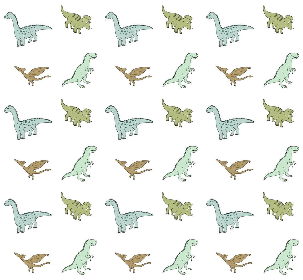 Seamless pattern of dinosaur vector