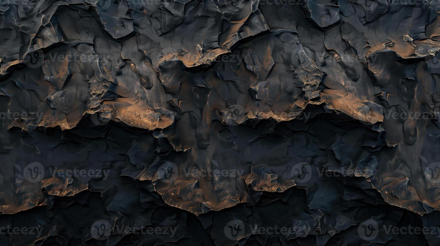 Rough dark stone texture with cracks and gold flecks. Dark back photo