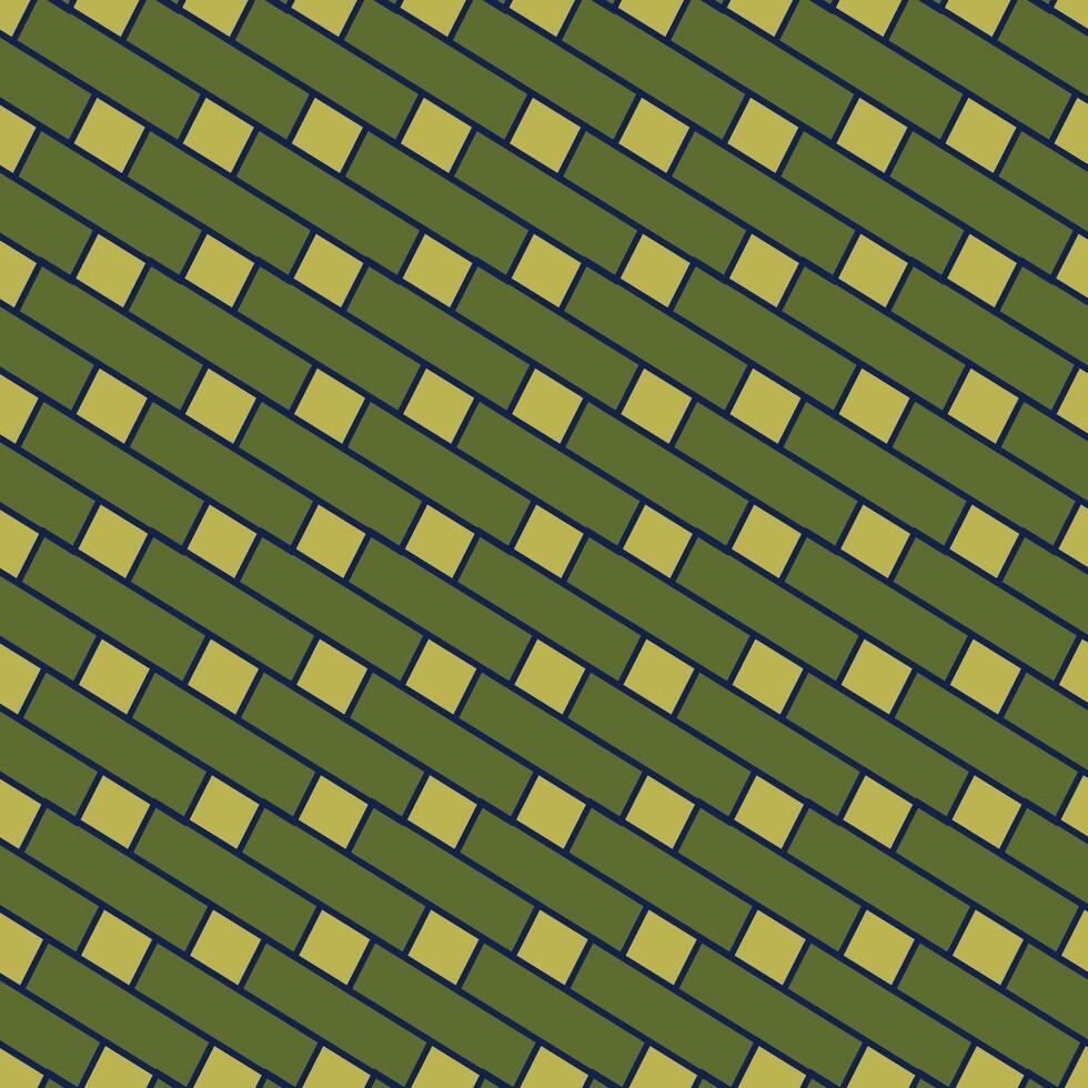 Square Geometric Green woven coconut leaves Seamless Pattern Motif Background vector