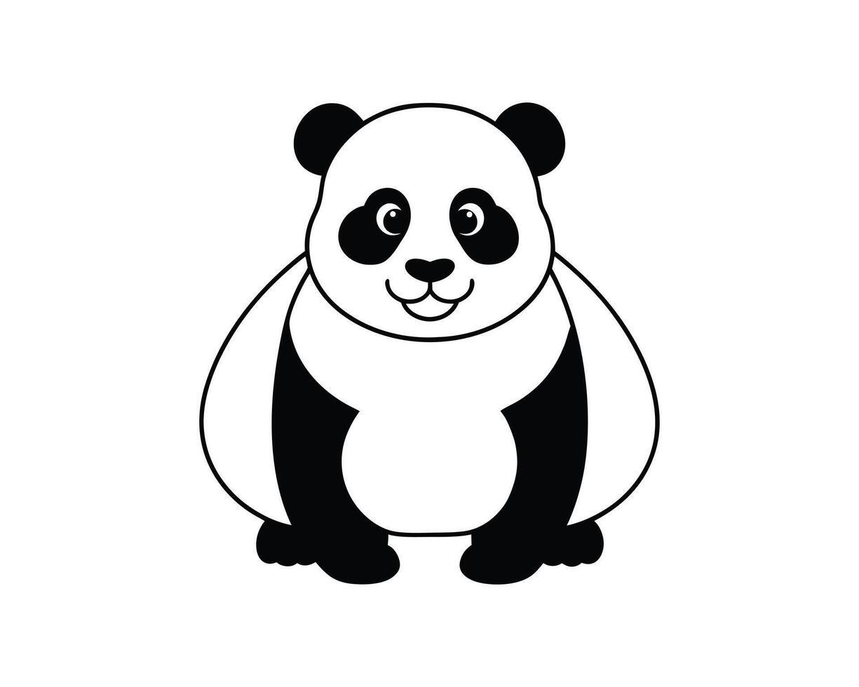 panda silhouette illustration vector