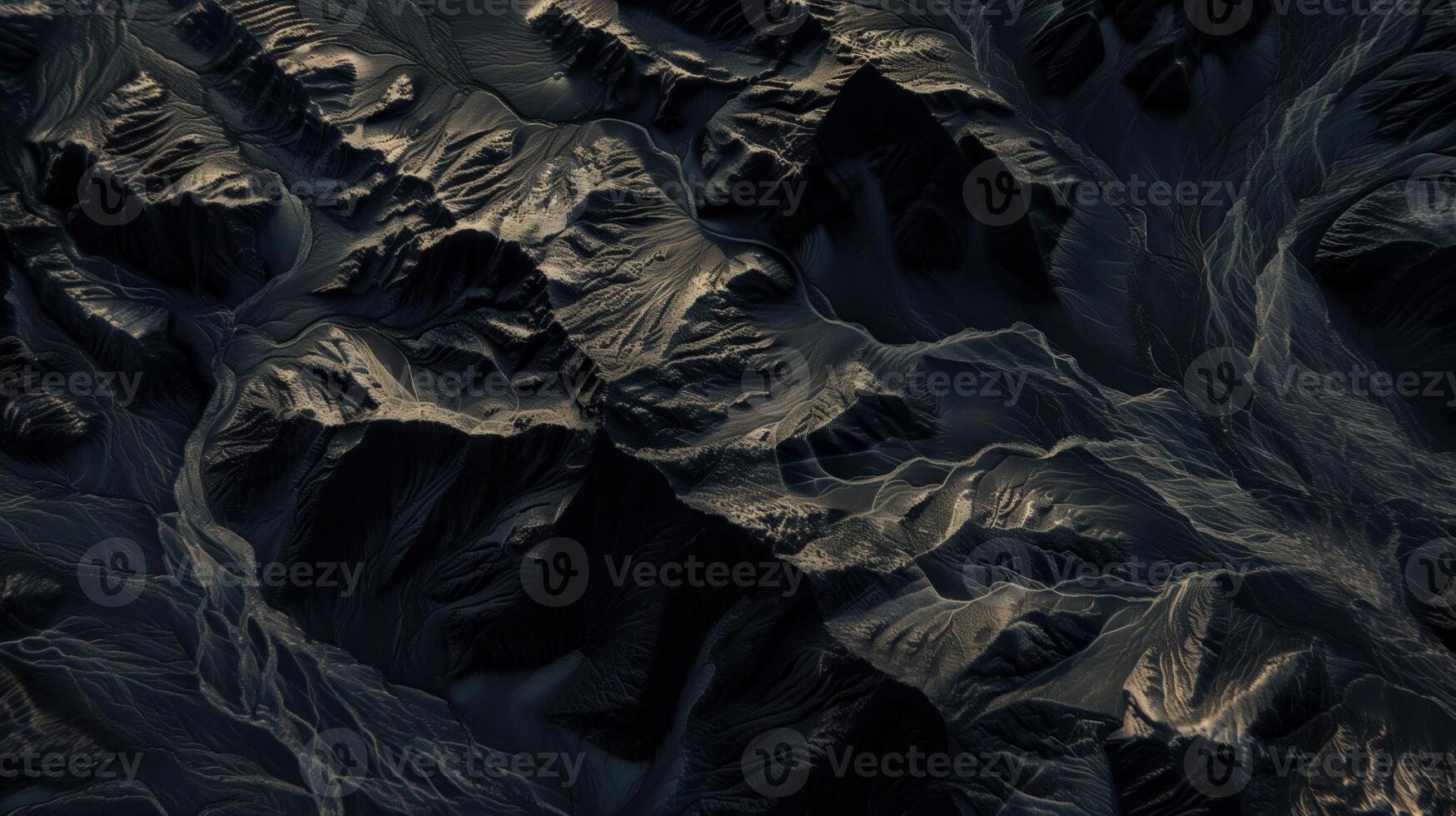 Rough dark stone texture with cracks and gold flecks. Dark back photo