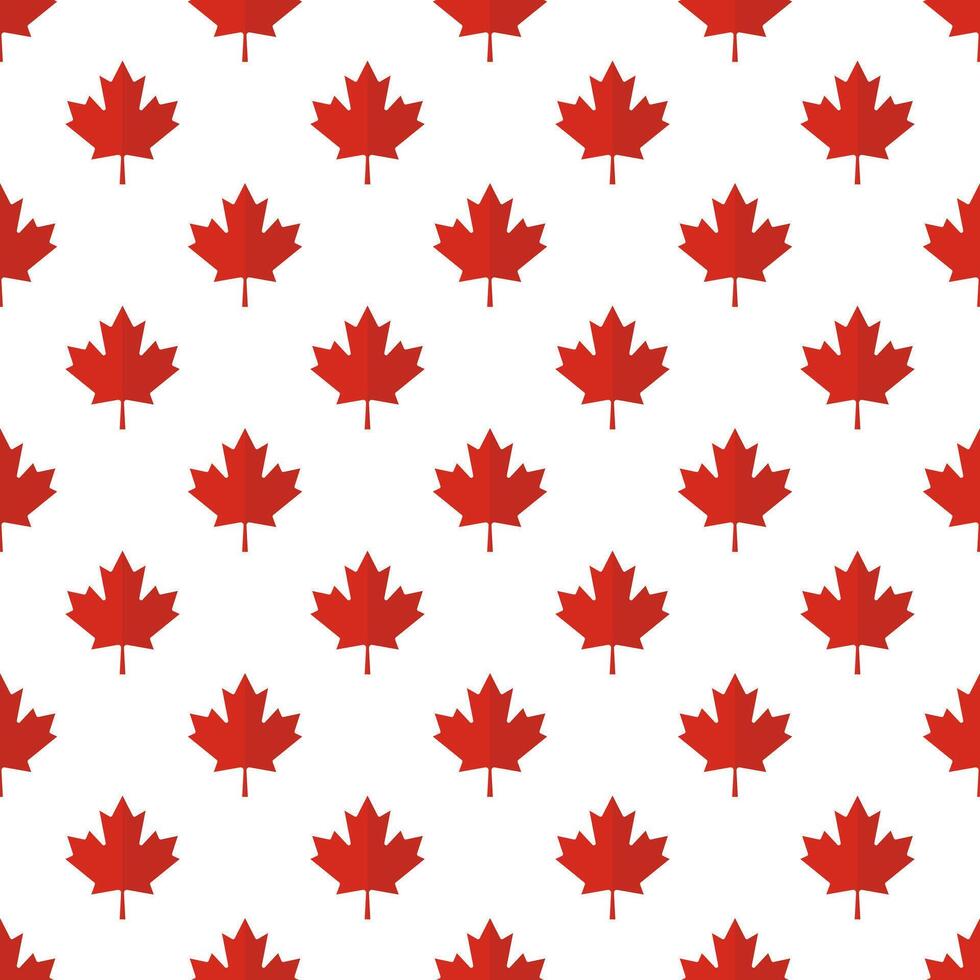 Red Canada Maple Leaves Seamless Pattern vector
