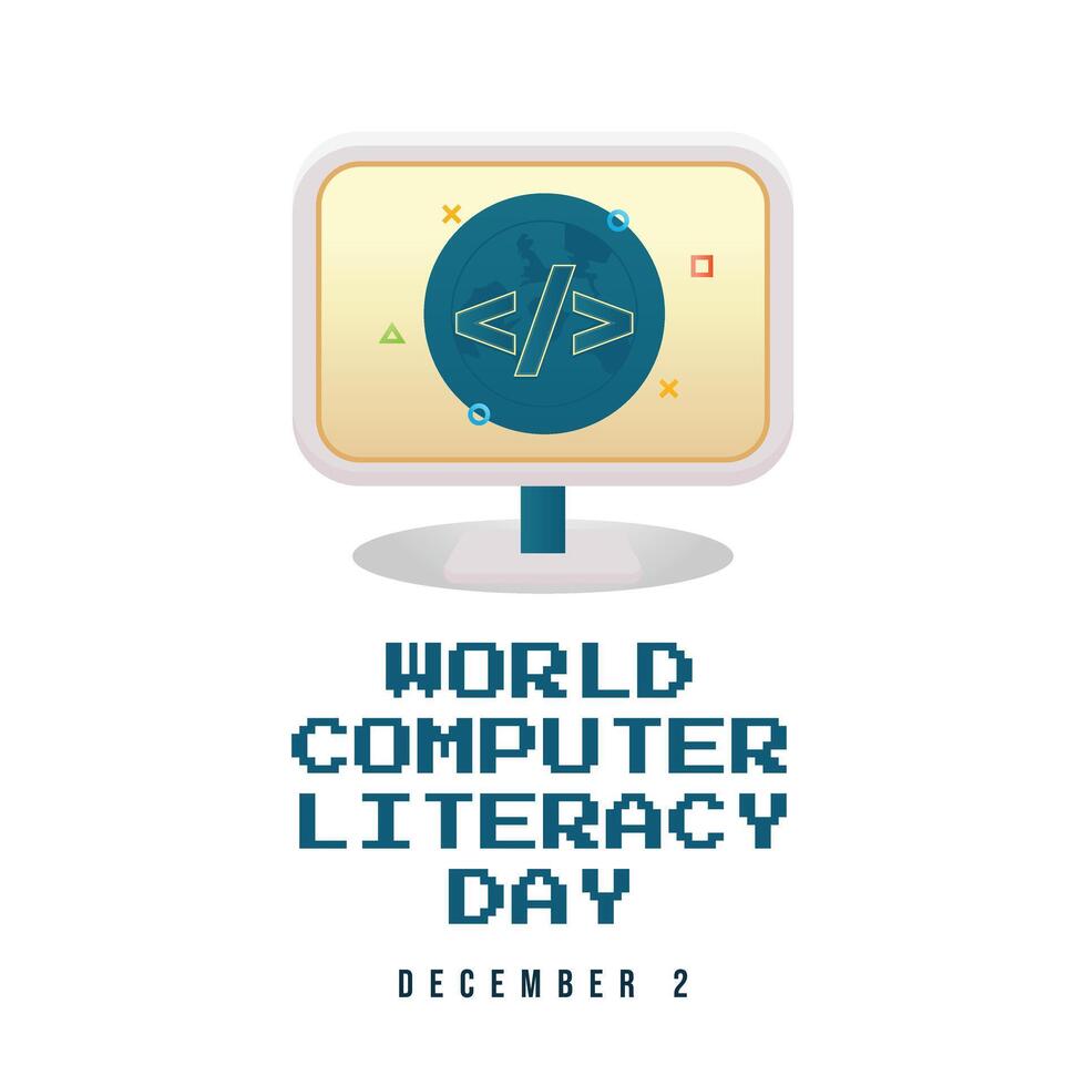 World Computer Literacy Day design template good for celebration usage. World Computer Literacy Day design. flat design. eps 10. vector