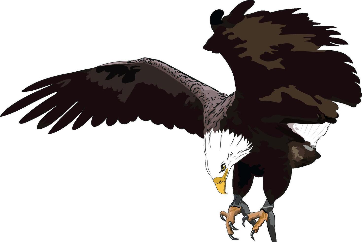 golden eagle carrying a heart with claws. vector