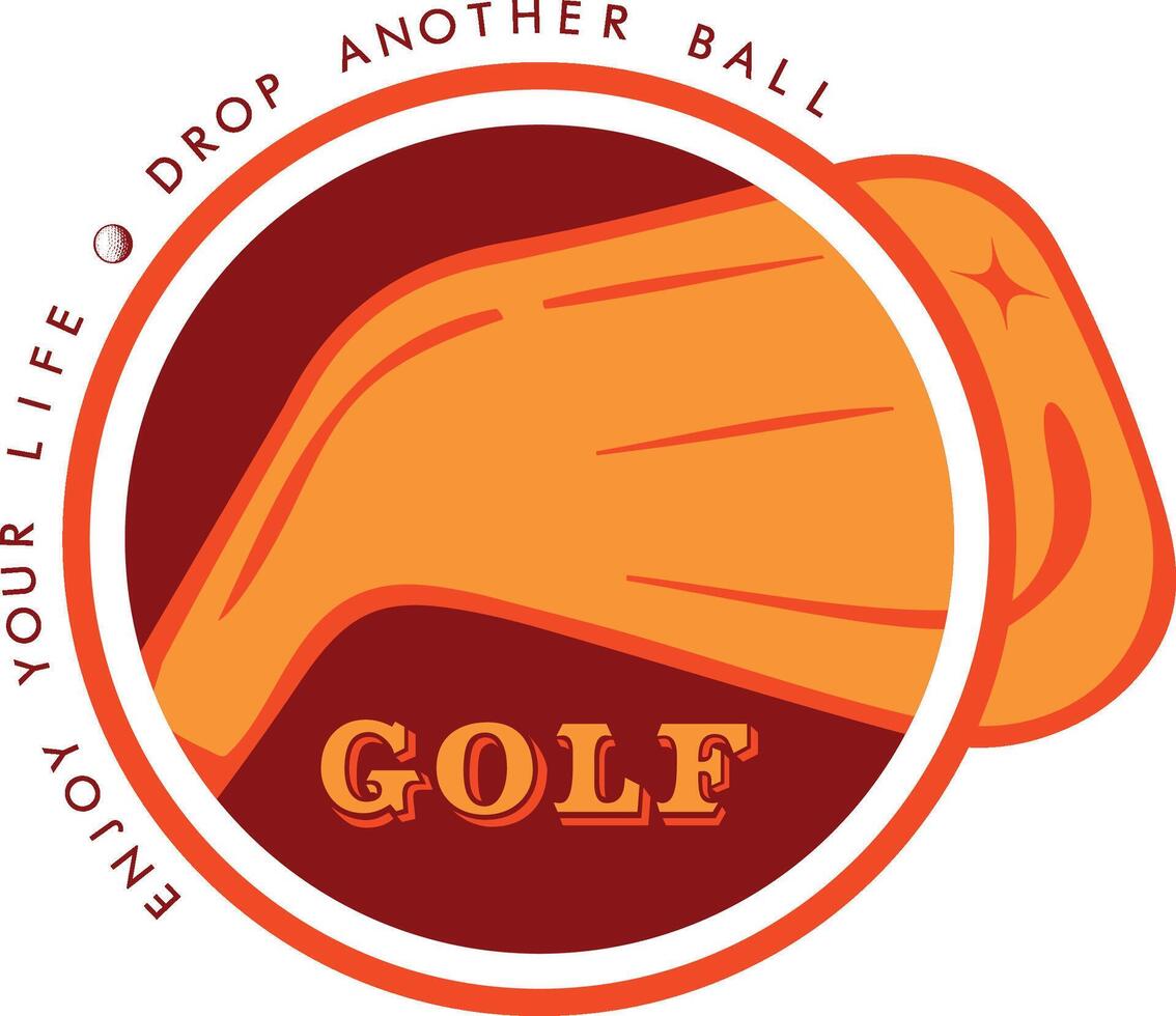 logo with golf stick and the inscription enjoy life vector