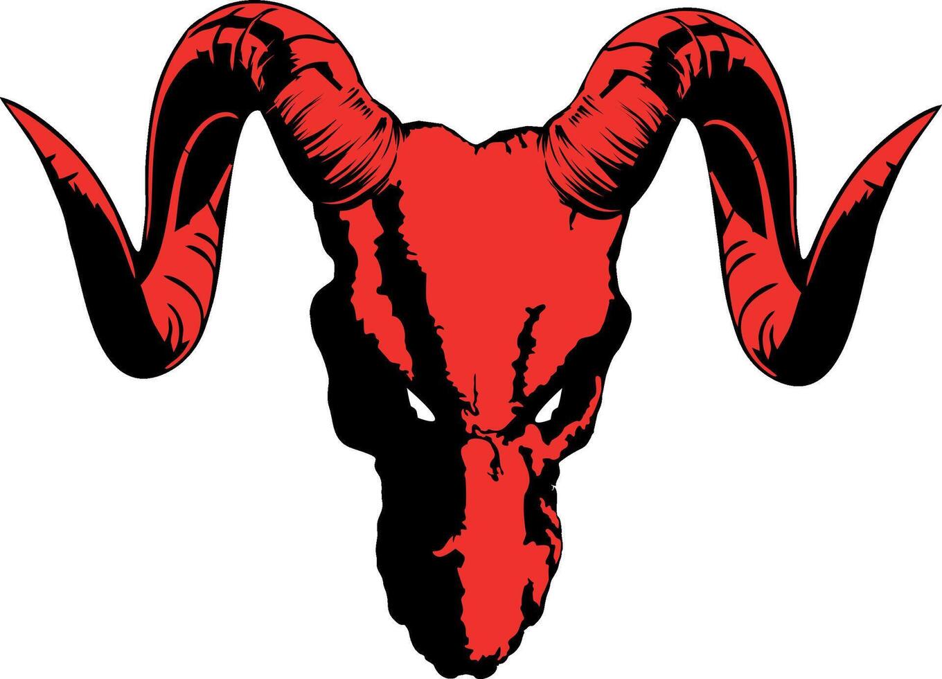 DRAGON HEAD IN SILHOUETTE WITH BIG HORNS vector