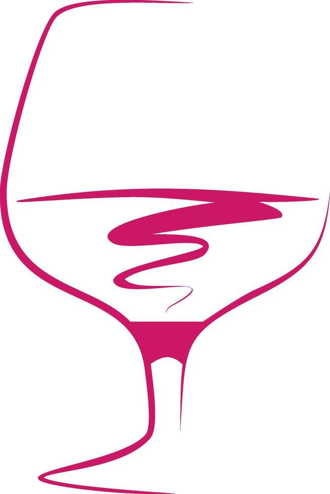 Glass of wine in silhouette vector