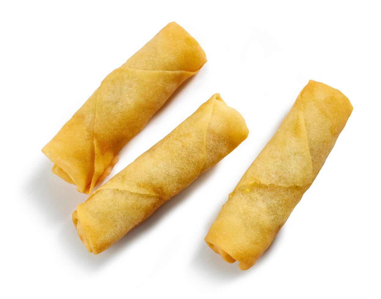 fried springrolls isolated on white background photo