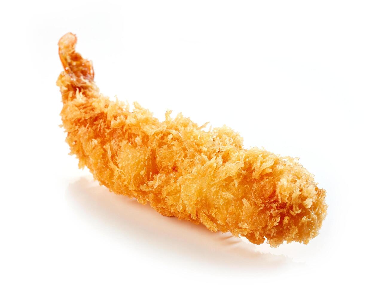 fried shrimp on white background photo