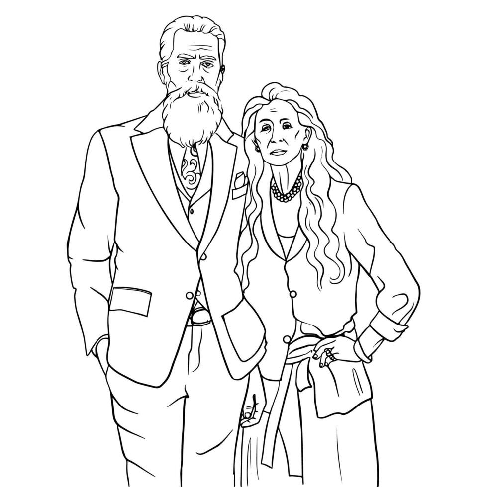 Grandpa and Grandma vector