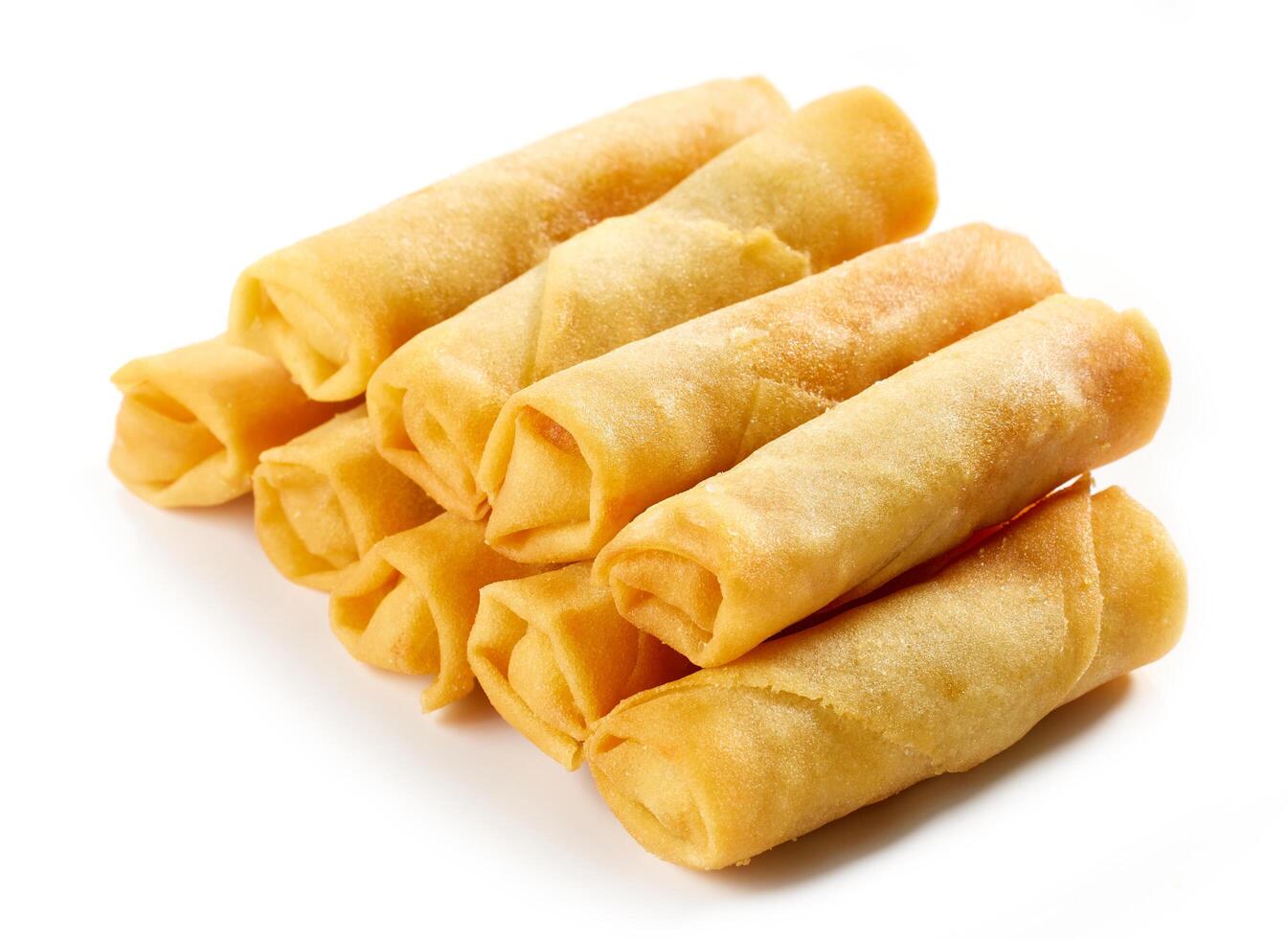 fried springrolls isolated on white photo