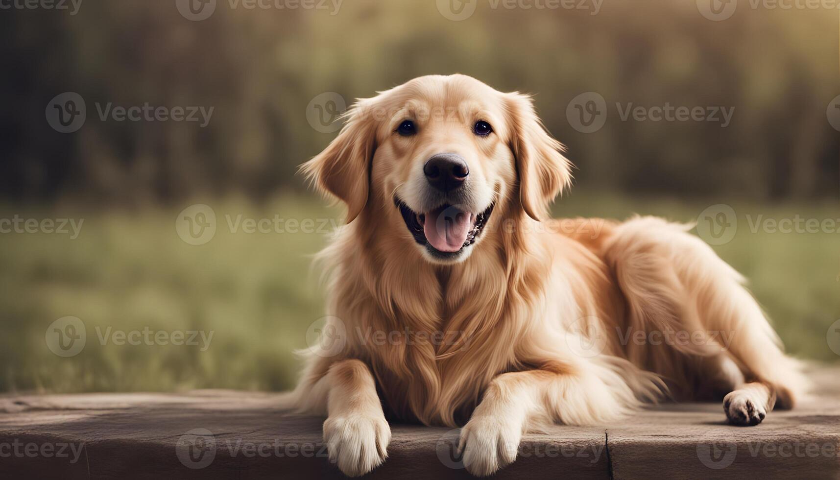 a golden retriever dog is sitting on a bench cute little puppy image photo
