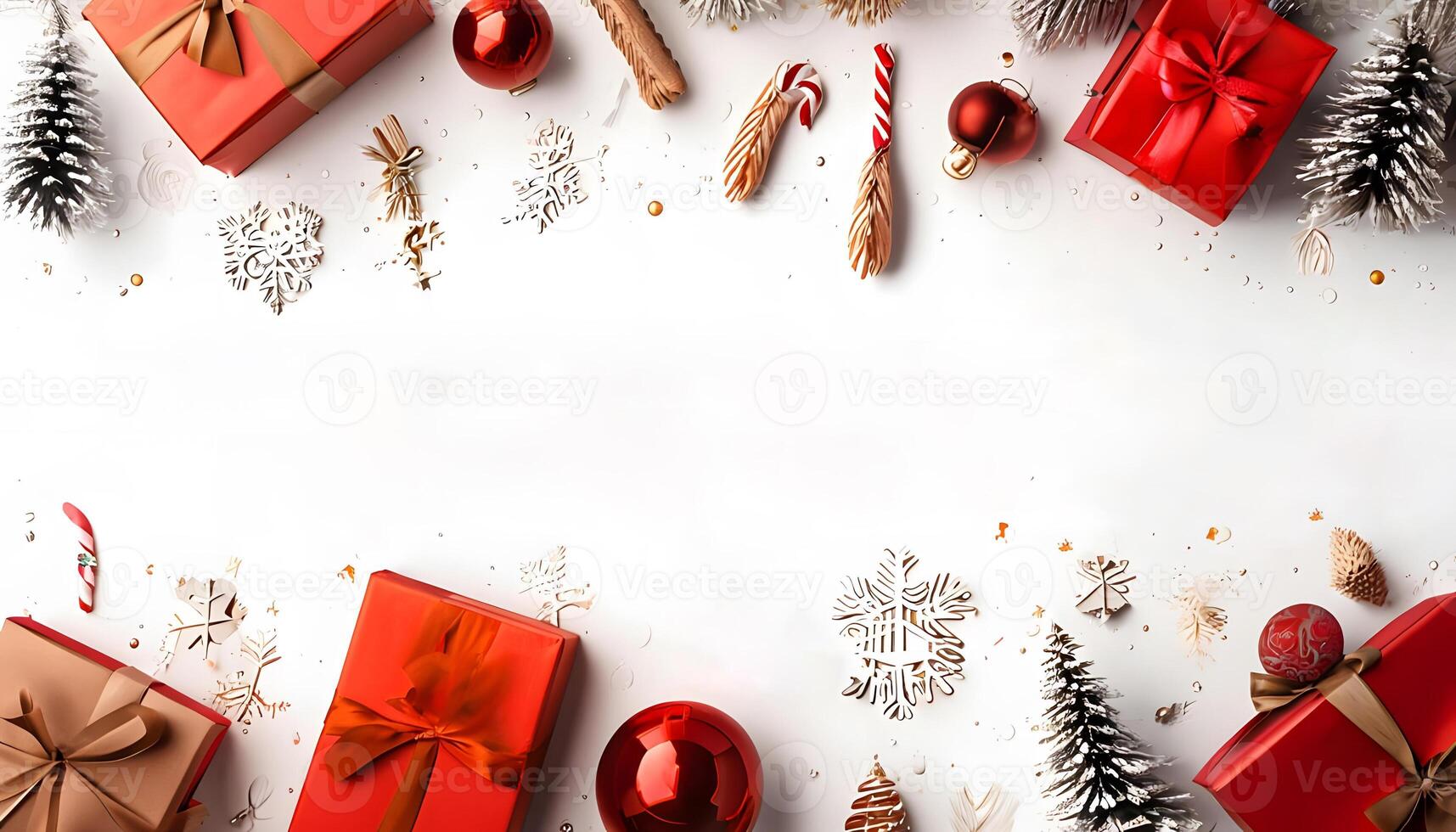 christmas gifts on a white background xmas day celebration 25 december photo