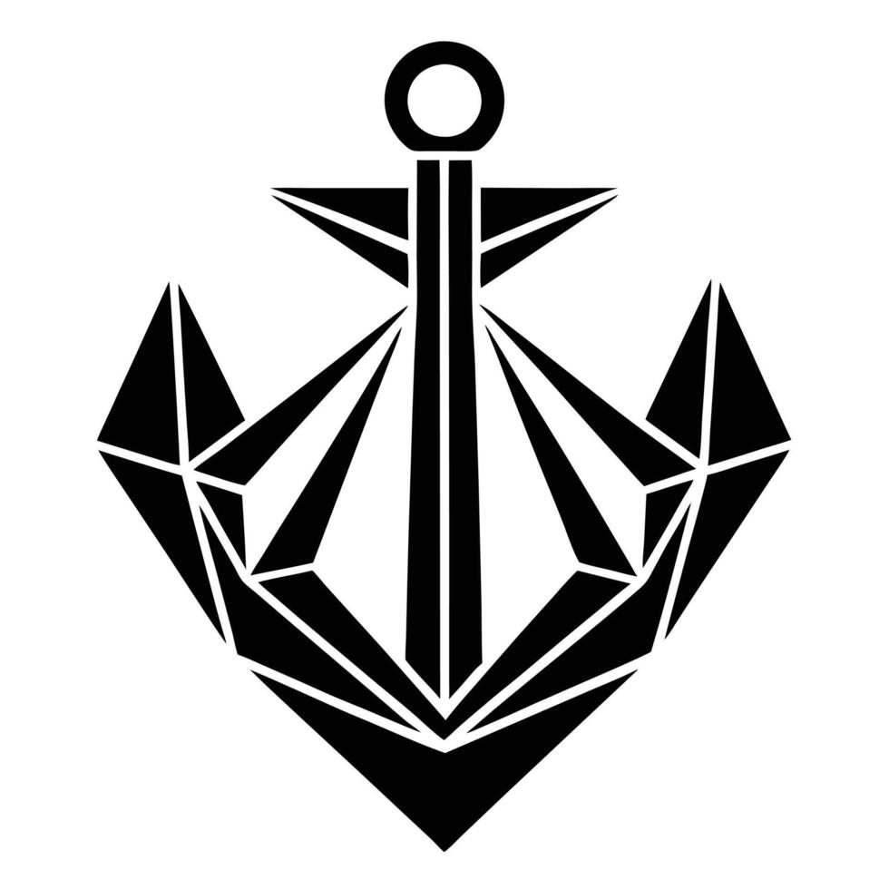 Sleek Anchor Design - Geometric Lines and Modern Typeface Illustration vector