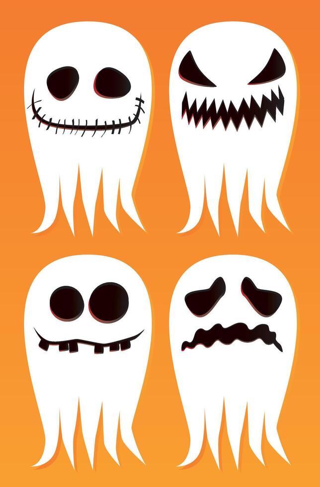 Ghost Expressions for Halloween vector