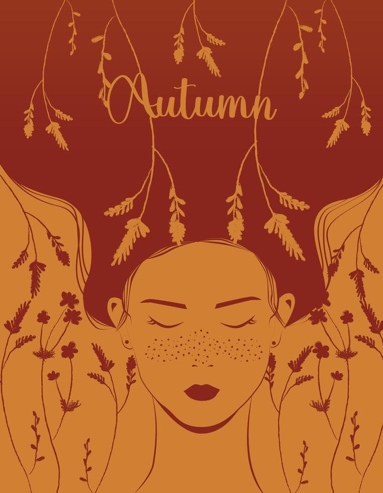 Girl Welcomes Autumn vector