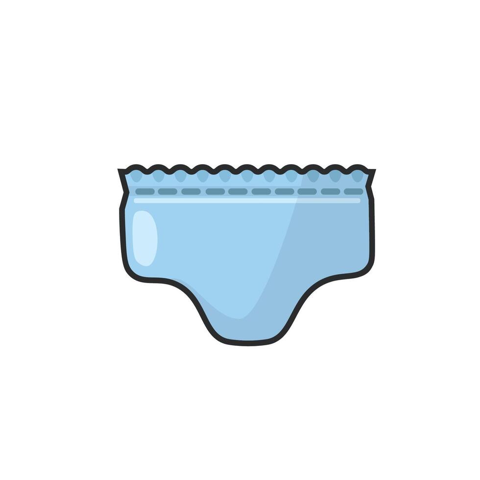 baby diaper in outline flat design. vector