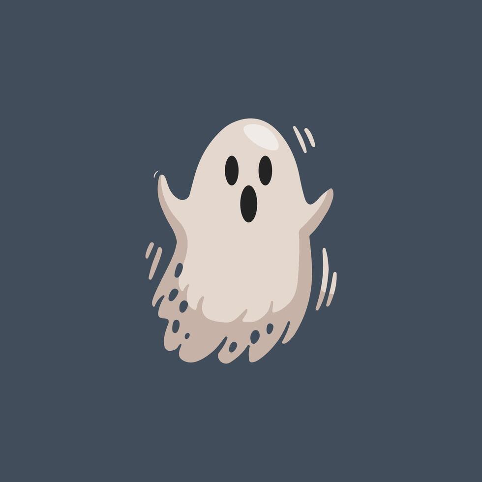 spooky ghost in flat design. vector
