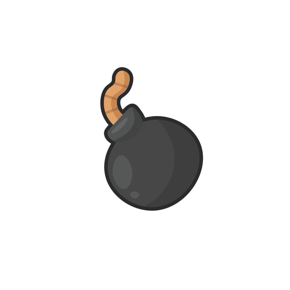 bomb in outline flat design vector