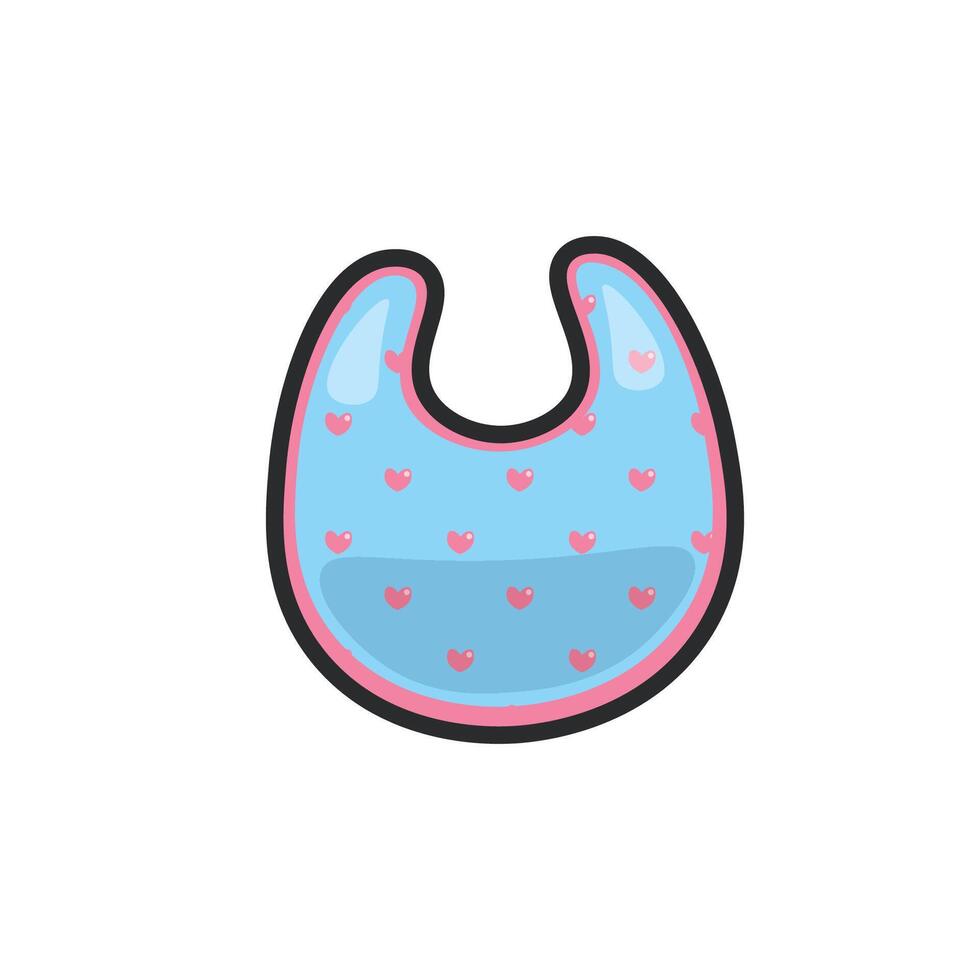 baby napkin in outline flat design. vector