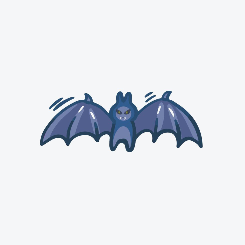 a bat in outline flat design vector
