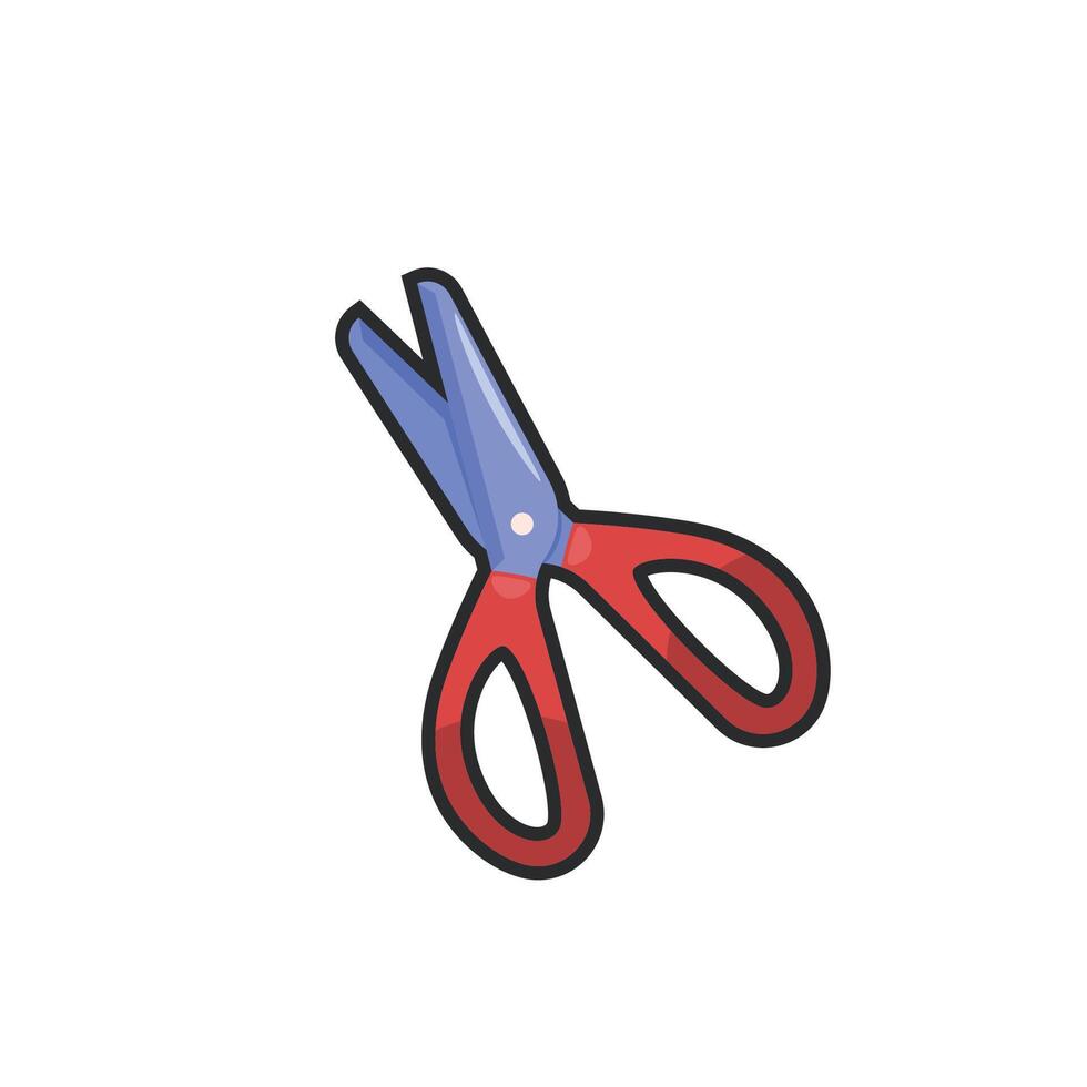 a scissor in outline flat design. vector