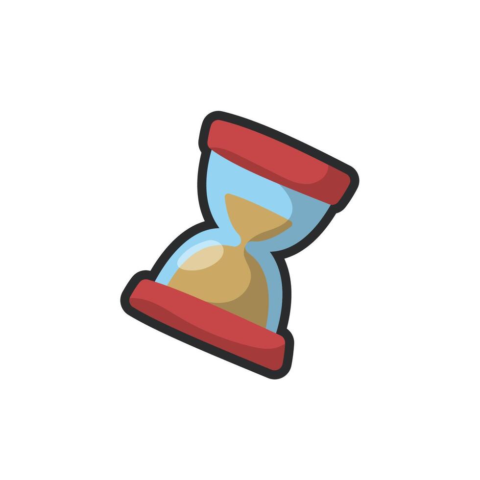 hourglass in outline flat design. vector