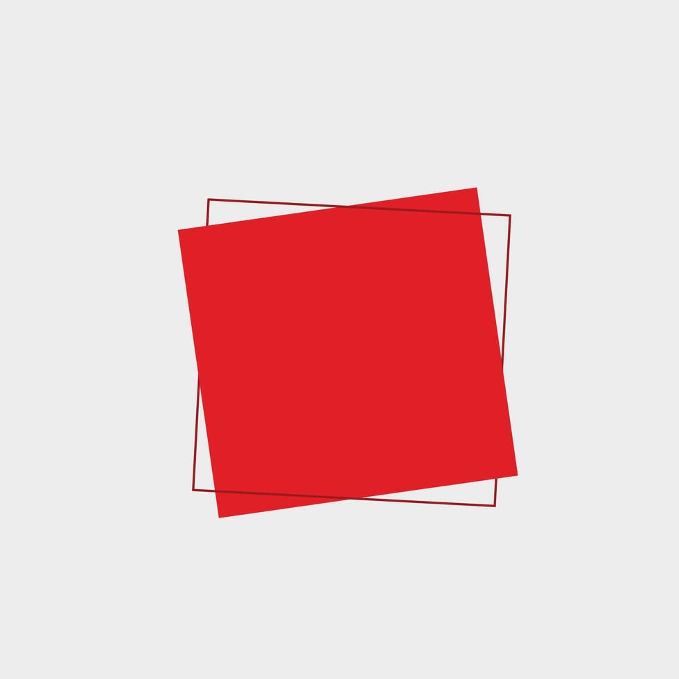 blank red square text space in flat design. vector