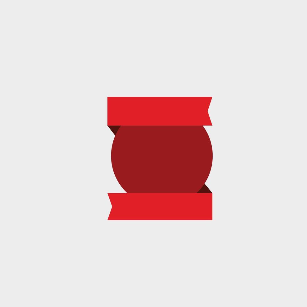 blank red circle banner in flat design. vector