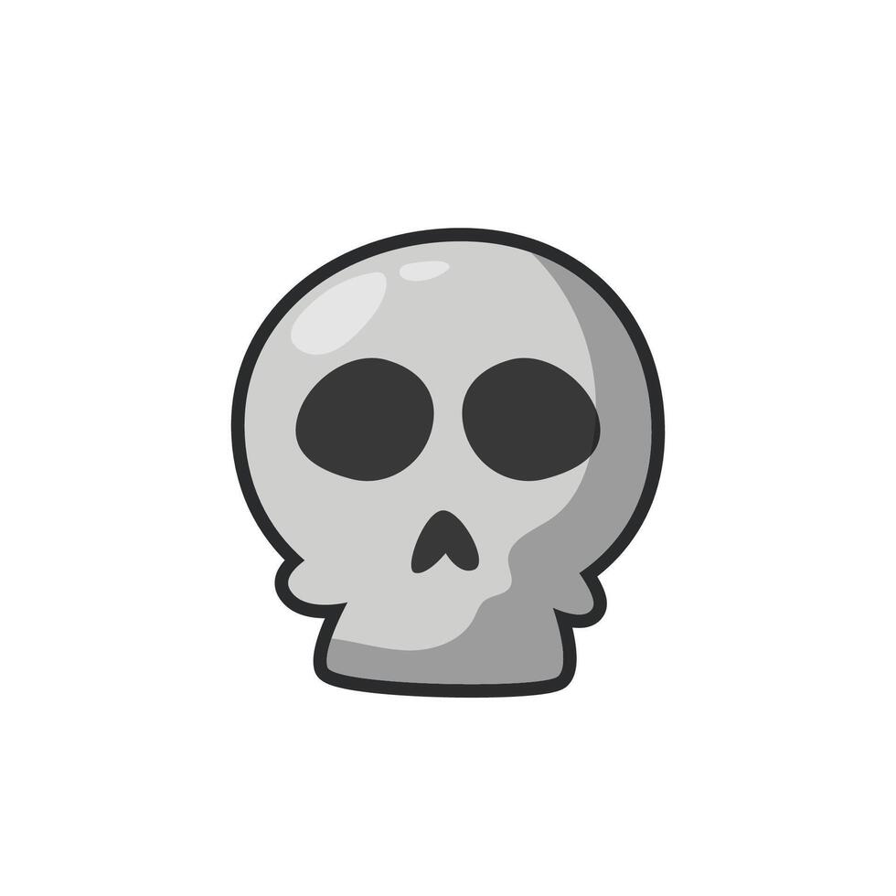 skull head in outline flat design. vector