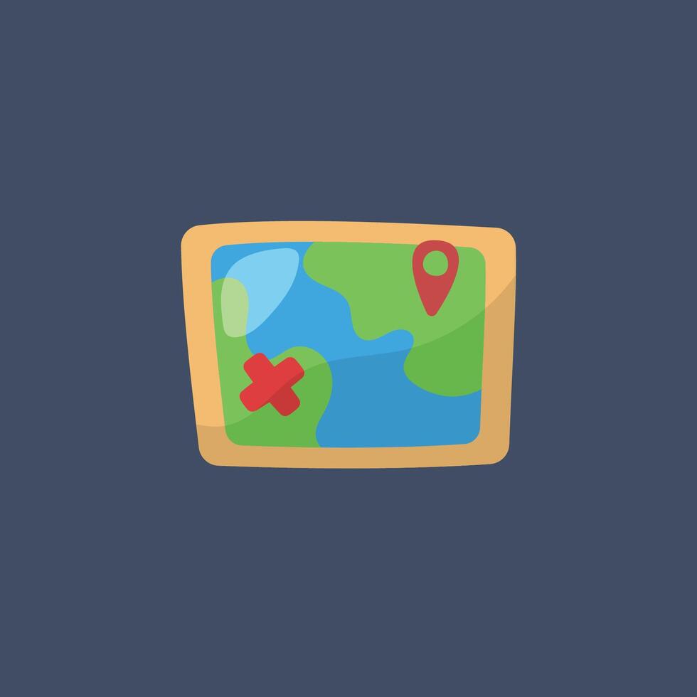 map paper in flat design. vector