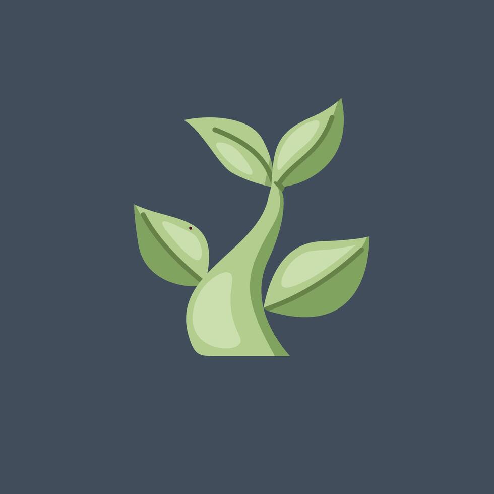 plant leaf in flat design. vector