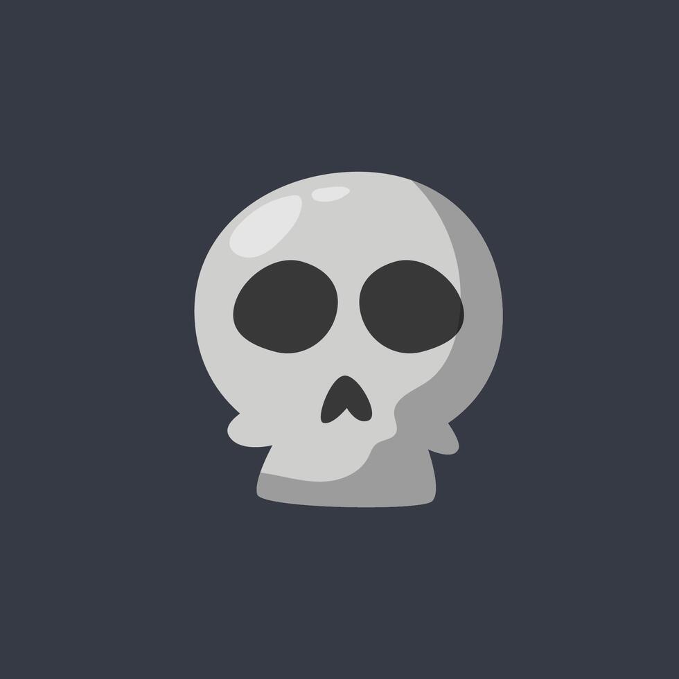 skull head in flat design. vector