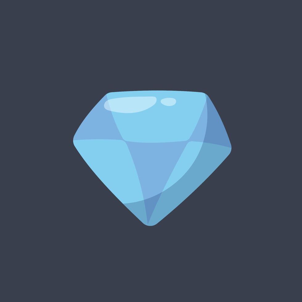 blue diamond in flat design. vector