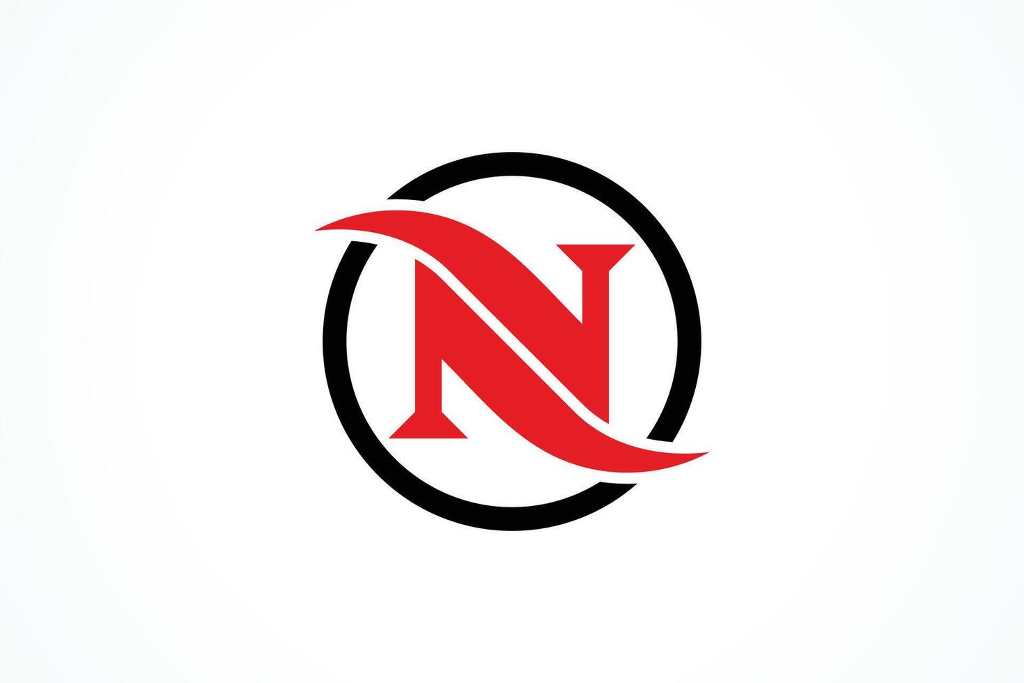 Initial N Circular Line logo design Element vector