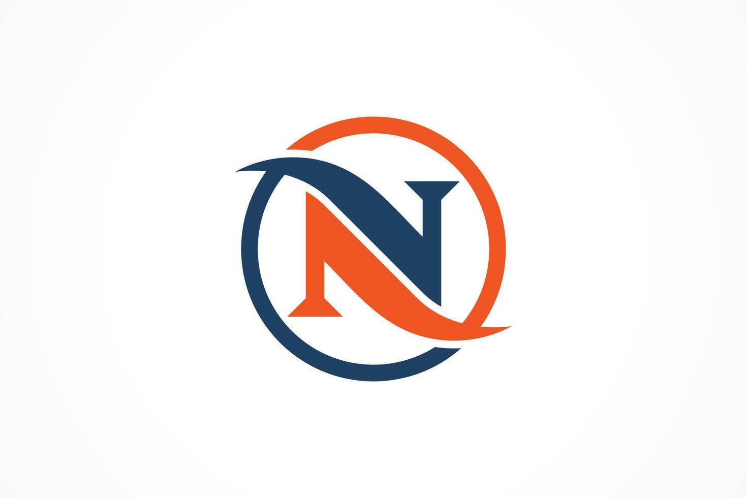 Initial N Circular Line logo design Element vector