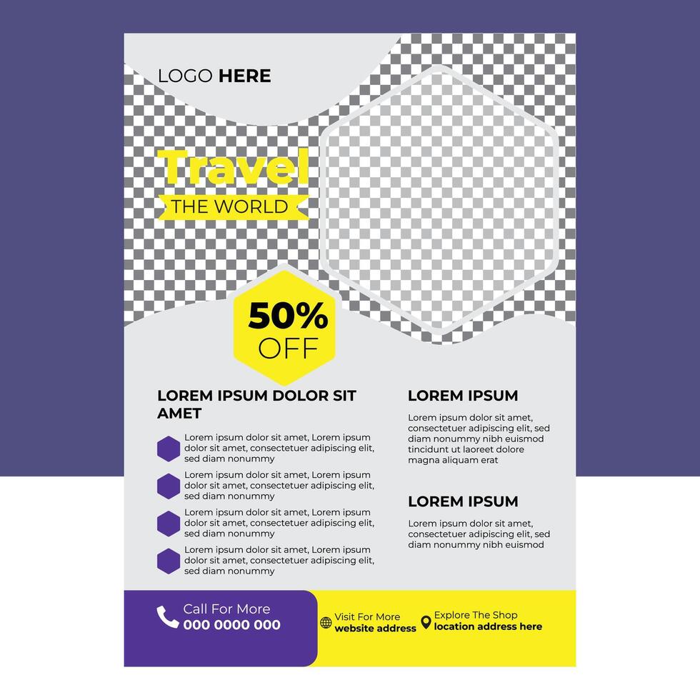 Modern Travel Flyer Design Template vector