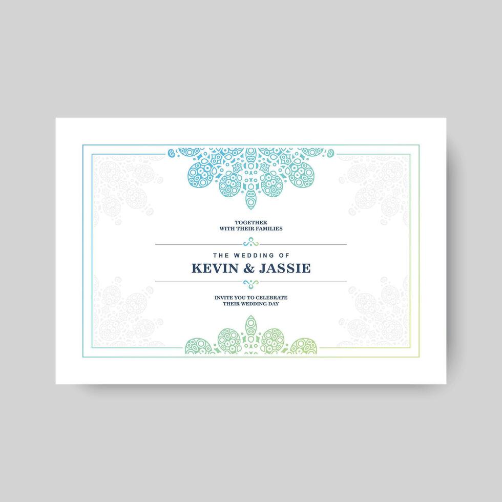 gradient retro wedding invitation template vector