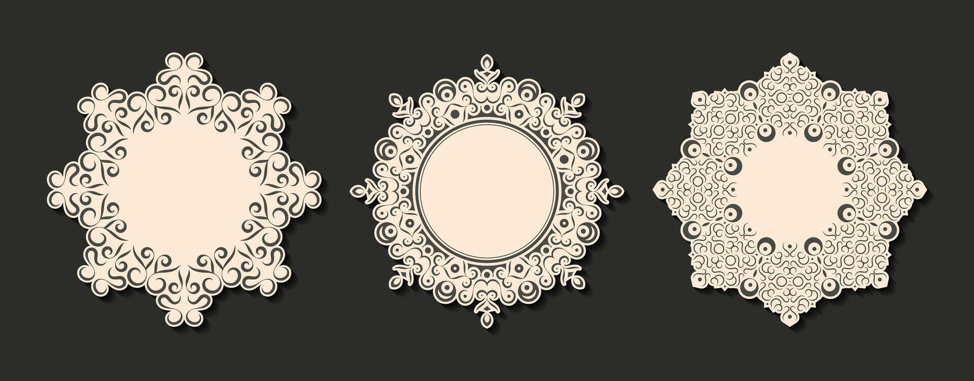 isolated vintage label design with circle frame vector