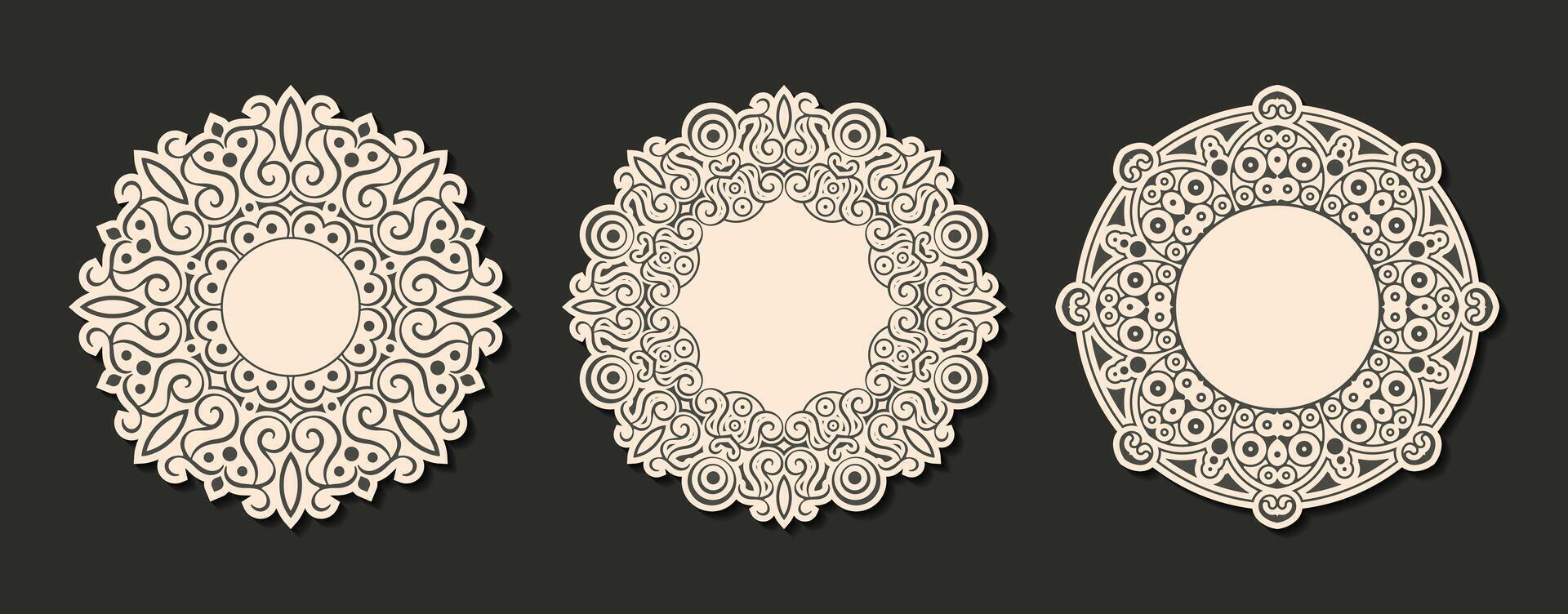 isolated vintage label design with circle frame vector