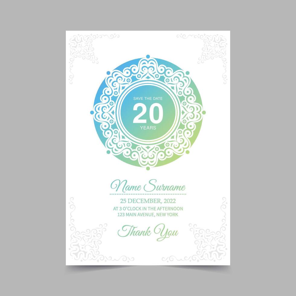 Colorful pattern pattern birthday invitation design vector